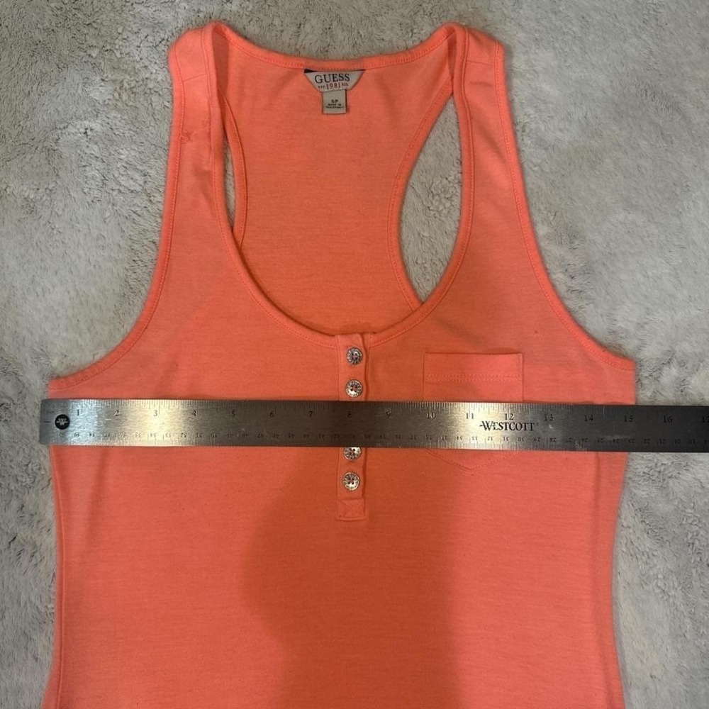 Y2K Cyber Vintage Guess Y2K Orange maxi tank dress with button detail SMALL - Picture 5 of 8